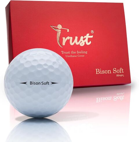 Trust Golf Ball I K8 Bison I غطاء يوريتان مع قلب تفاعلي I 3 قطع I لسرعات التأرجح المختلفة I 12 أو 48 أو 100 كرة I in Kuwait
