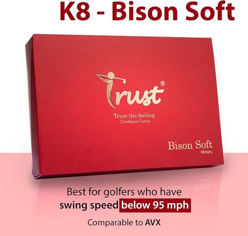 Trust Golf Ball I K8 Bison I غطاء يوريتان مع قلب تفاعلي I 3 قطع I لسرعات التأرجح المختلفة I 12 أو 48 أو 100 كرة I in Kuwait
