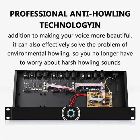 Microphone Feedback Suppressor, Anti-Howling Audio Processor, Support 2/4/6-way Optional, 5-Level Digital Anti-Howling, for Stage, KTV, Conference, Church Events in Saudi Arabia