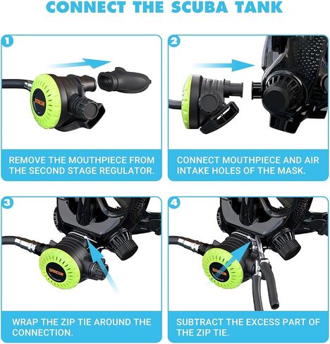 SMACO Mini Scuba Tank with Full Face Diving Mask,Reusable Lung Air Tank Sub Mask S400 Pro 1L Portable Mini Diving Tank Pony Bottle up to 20 Minutes Dive Time for Underwater Exploration Rescue in Saudi Arabia