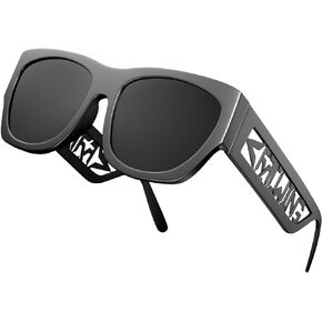 ROCKNIGHT HD Polarized Driving UV400 Protection Sunglasses Anti Glare Lightweight Trendy Temple Flat Lens