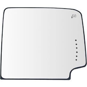 Left Driver Side Heated Towing Mirror Glass Replacement For 2014-2017 Chevy Silverado GMC Sierra 1500 2500 3500 - Upper Side Mirror With Rear Holder