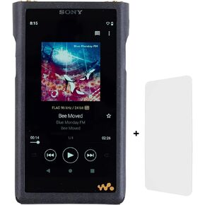 MITER Case for Sony NW-WM1AM2 / NW-WM1ZM2, Handmade Case Cover + a Screen Protector for WM1AM2 WM1ZM2 (Black)