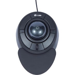 MCSaite Wired Trackball Mouse with Scroll Wheel - Big Trackball Mouse with 4 Mouse Buttons and Detachable Wrist Rest - Gray Ball