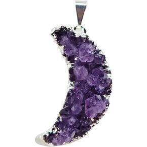 Gemstone Moon Crescent-Shaped Pendant