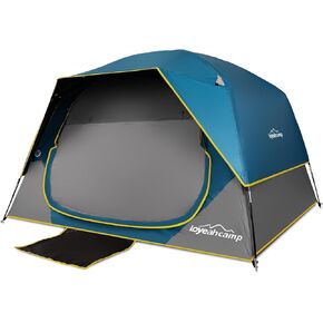 LOYEAHCAMP 4 Person Blackout Camping Tent, Easy Setup Waterproof Family Dome Tent for Camping with Rainfly, Portable Double Layer Large Family Tent for Outdoor Camping&Hiking