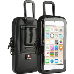 TXEsign Travel Carrying Case Bag with Clear Window for iPod Touch 7th /6th /5th Generation and iPhone 5/5s/5c, Protective Storage Bag Organizer for MP3 MP4 Music Player Carry Pouch Bag