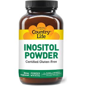 Country Life Inositol Powder 1100mg, 8 oz, Certified Gluten Free, Certified Vegan