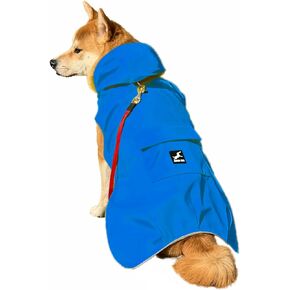 Not Stiffen,Super Soft Hand Feel Dog Raincoat, Reflective, Adjustable, Easy Wear, Leash Hole for 2XSmall breed-5XLarge Breed Dogs (Blue, XXX-Large)