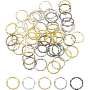 uxcell 50Pcs Open Jump Rings, 18mm Twisted O-Ring Connectors for DIY Crafts Bracelet Necklaces Jewelry Making, Multi Color