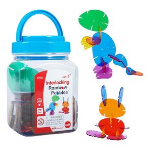 edxeducation Interlocking Rainbow Pebbles - Mini Jar - Set of 72