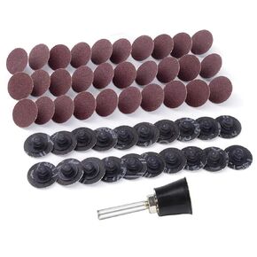 50PCS 1 inch Roll Lock Sanding Disc 120 Grit, VÉZAAR Quick Change Discs Die Grinder Accessories with 1/4 Dia Arbor