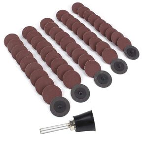 50PCS 1 inch Roll Lock Sanding Disc 120 Grit, VÉZAAR Quick Change Discs Die Grinder Accessories with 1/4 Dia Arbor