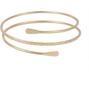tenghong2021 Punk Cool Gothic Upper Arm Adjustable Bracelet for Women Minimalist Gold Metal Coil Cuff Open Bracelet Swirl Snake Armband Minimalist Cuff Bangle for Girls Party Gifts Jewelry
