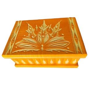Handmade Wooden Puzzle Boxes with Hidden Compartment (Large) - Top Quality Elegant Box with Easy Open/Closing Mechanism - Decorative Storage Box for Jewelry, Toys, Puzzles - Great Gift (Orange)