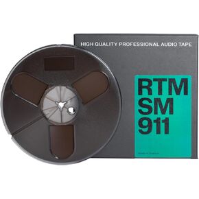 شريط مغناطيسي RTM Studio Master SM911 ¼ بوصة لتسجيل الصوت - بكرة معدنية بطول 762 مترًا - قطر 10.5 بوصة (26,5 سم)