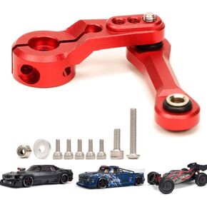 Aluminum 25T Servo Horn & Steering Linkages Tie Rod for Arrma 1/7 Infraction Felony Limitless 1/8 KRATON Notorious Outcast Talion and EXB Cars Upgrades Part,Replace #AR340061 AR330230(Red)