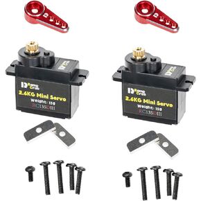 RampCrab Micro Servo مع قرن مؤازر لـ FCX24، أجزاء نموذج سيارة RC، أجزاء ترقية لـ Crwaler 1/24 مقياس FCX24 Power Wagon Butcher & Max Smasher Big Foot Monster Truck، K5 (أسود)
