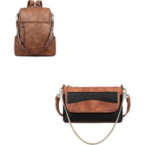 FADEON Small Purses for Women Clutch Wristlet Crossbody Bag and Laptop Backpack