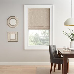 Eclipse Evangeline Botanical Roman Shade for Windows, Cordless 100% Blackout Shade, 23 in Wide x 64 in Long, Noise Reducing, Energy Efficient, Woven Design Window Shade for Any Room, Aloe