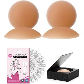 VOCH GALA Nipple Covers 2 Pairs and Double Sided Tape for Clothes 100 Strips Combo