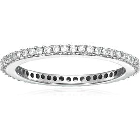 VIR JEWELS 1/2 cttw to 1 cttw Diamond Wedding Anniversary Band for Women, Full Eternity Round Diamond Engagement Ring 14K Gold Prong Set, Size 4.5-10