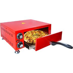 YOOKTEN Indoor Pizza Oven Countertop Electric Pizza Oven 12" Commercial Pizza Oven Stainless Steel Pizza Maker with 60 Minutes Timer,Red