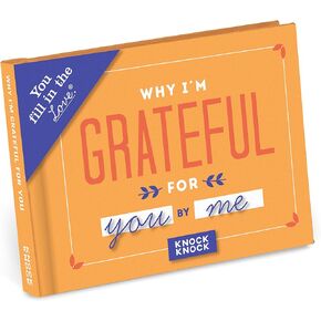 Knock Knock Why I'm Grateful for You Fill in the Love Book Fill-in-the-Blank Gift Journal, 4.5 x 3.25-inches
