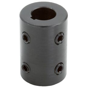 Climax Metals MRC-12-KW4H@90 Black Oxide Plated Mild Steel Rigid Coupling, 12mm Bore, 22mm Outside Diameter, 38mm Length, M6 x 6mm Set Screw