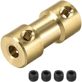 uxcell 3.17mm to 3.17mm Bore Rigid Coupling, 20mm Length 9mm Diameter, Copper Shaft Coupler Connector, Brass Tone 2Pcs