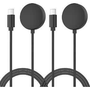 كابل شاحن ساعة USB C متوافق مع ساعة Samsung Galaxy Watch 6 Classic/6/5 Pro/5/4 Classic/4/3/Active 2/1، سلك شاحن سيارة مغناطيسي لاسلكي (أسود 3.3 قدم/1 متر) in Saudi Arabia