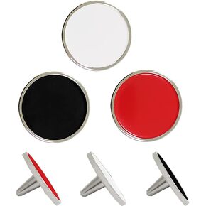 PINMEI Golf Ball Markers Ball Position Marker 3 pcs a Pack Zinc Alloy Material (White Red and Black Multi-Colors)