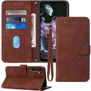 A15 5G Case Wallet,for Samsung A15 5G Case,Card Holder Slots Wrist Strap TPU Interior Protective A15 Phone Case,Stand PU Leather Folio Flip Cases Cover for Samsung Galaxy A15 (2024) (Black)