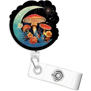 Butterfly and Sunflower Badge Reel, Cute Badge Reel, Badge Reels Retractable for Nurses, Retractable Badge Holders with Clips, Durable Nylon Retractable Rope for Doctor Teacher Office