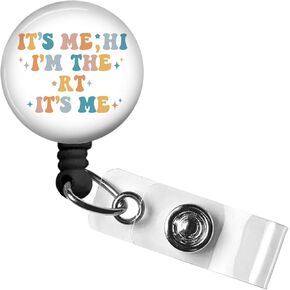 Retractable ID Card Badge Holder with Alligator Clip, Name Nurse Decorative Badge Reel Clip on Card Holders (It's me,RT)