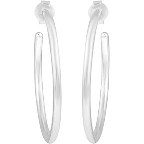 Round 925 Sterling Silver Hoop Earrings For Women