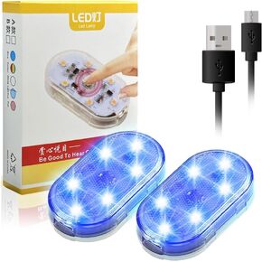 مصابيح LED داخلية للسيارة من Chemini باللون الوردي قابلة للشحن عبر USB، ضوء قراءة داخلي يعمل باللمس، تركيب مغناطيسي لاسلكي، مجموعة مصابيح محيطة داخلية للسيارة، حزمة من 2