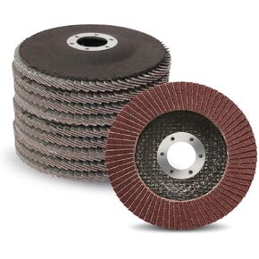 JOZOOES 40 Grit Calcined Aluminium Oxide Flap Sanding Disc 4-1/2×7/8 inch Grinding Flap Wheel - 10 PCS Type 29 Grinder Disc for Angle Grinder in Saudi Arabia