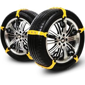 Car Snow Chains Snow Tire Chains for Anti-slip Car Chains Car Emergency Chains All Season Anti-skid Snow Cables Car SUV Tire Cables (Yellow, for Tire Width: 185-295mm/7-11'') in Saudi Arabia
