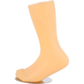 Baluue Socks Foot Model Display Mold Male Mannequin Fake Foot Retail Shoes Sandal Hosiery Sox Socks Feet Mannequin Display Stands with Magnetic Bottom for Boy Girl Beige