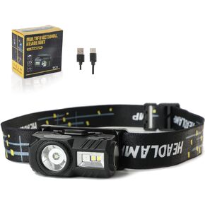 Rechargeable Headlamp, Super Bright LED Headlight 1080 Lumens 9 Lighting Mode (4 Color Mode), Adjustable Headband Lightweight Waterproof Motion Sensor Head Light for Outdoor Hiking Night Fishing