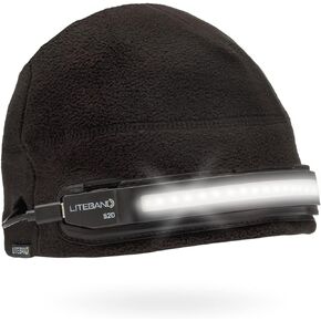 OPTIMAL VENTURES Liteband 520 LED Beanie Black Fleece Cap for Men and Women, Detachable 520 Lumen LED Strip for Illumination and Safety, One Size