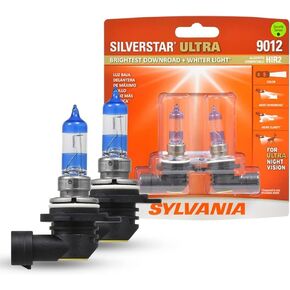 SYLVANIA - 9012 SilverStar Ultra - High Performance Halogen Headlight Bulb, High Beam, Low Beam and Fog Replacement Bulb, Brightest Downroad with Whiter Light, Tri-Band Technology (Contains 2 Bulbs)