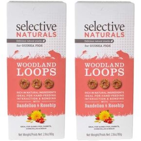 Supreme Petfoods 2 Pack of Selective Naturals Woodland Loops Guinea Pig Treats, 2.8 Ounces each, with Dandelion and Rosehip