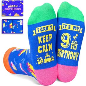 HAPPYPOP 9th Birthday Gifts for 9 Year Old Boys Girls, Gifts for Boys Girls age 9, Socks for 9 Year Old Boy Girl