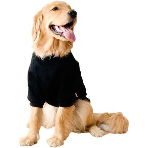 ANIAC Fall Dog Sweater for Medium Dog Girl Boy,Fleece Large Dog Shirt with Sleeves,Basic Dog Hoodies, Warm Pet Clothes for Dog 44-55 LB (5XL, Black)…