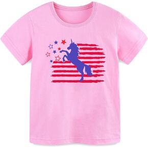 TBBCWWQY Toddler Boys 4th of July Shirts Kids American Flag T-Shirt Girls Patriotic Short Sleeve Tees Cotton Top Clothes 2-8T