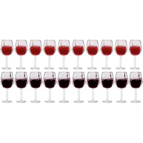 LUOZZY 20 Pcs Miniature Wine Goblet Dollhouse Wine Glasses 1: 12 Scale Wine Glasses Miniature Champagne Glasses Dollhouse Accessories