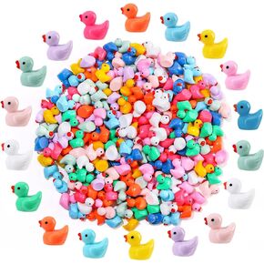 ANGGIKO 220 Pack Mini Resin Ducks, Tiny Ducks Figurines Bulk for Miniature Dollhouse Decor, DIY Garden Aquarium Potted Micro Landscape Orament, Charms Office Classroom Hide Game, School Handmade