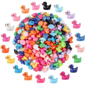 200 Pcs Mini Duck Set: 20 Colors, 10 Ducks Each, Dimensions 0.7 x 0.6 x 0.4 Inches, Perfect for Dollhouse, Mini Fairy Gardens, Aquarium Landscapes, Potted Plants, Hide and Seek Games, and Creative DIY